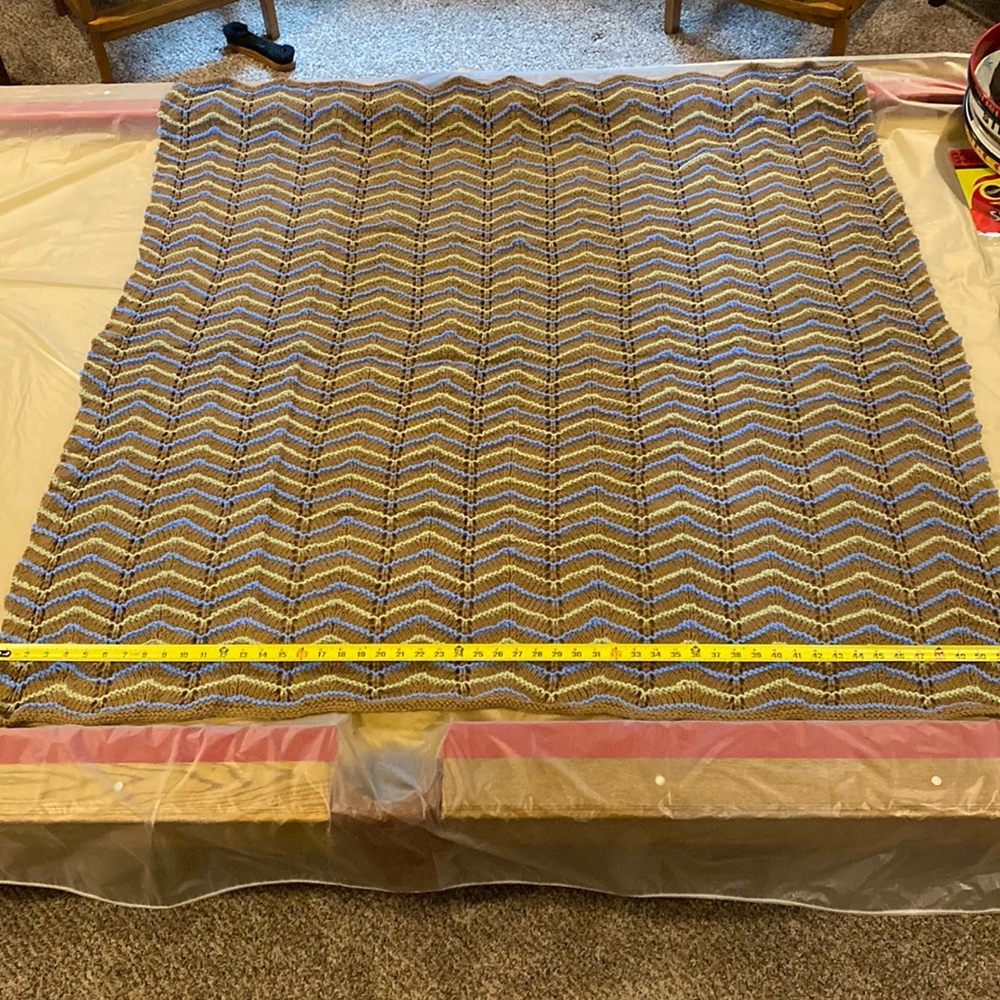 Handcrafted Knit Throw 53 x 53 inches